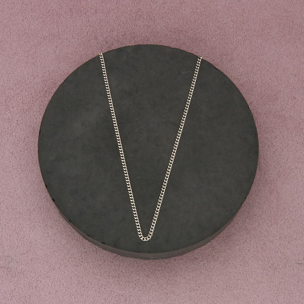 sterling silver italy 2mm curb chain necklace size 22in